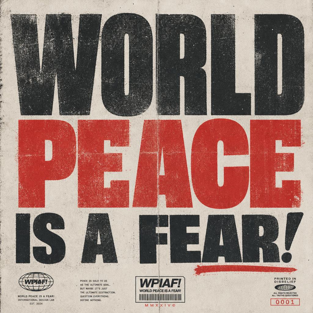 World Peace Is A Fear! typographic brand art print